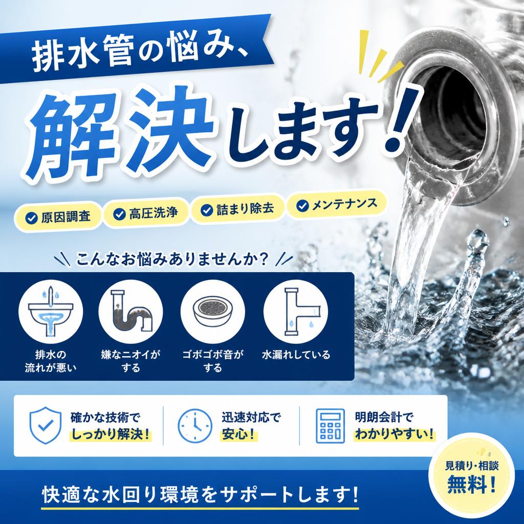 排水管の悩み、解決します！