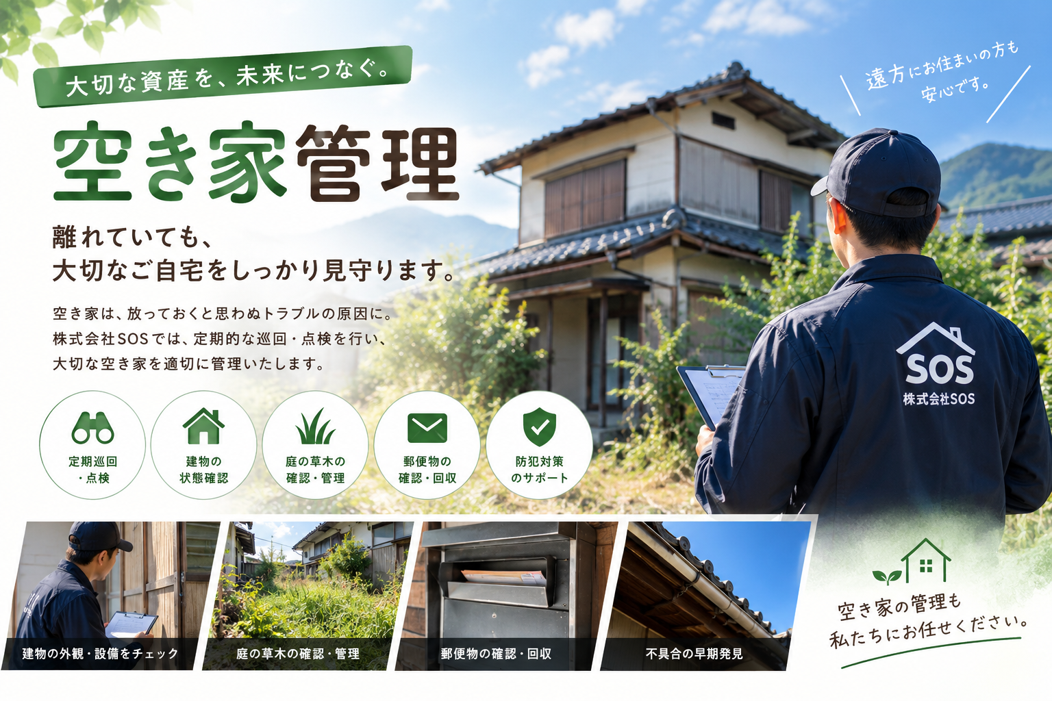 あなたの空き家を守る、安心の管理サービス